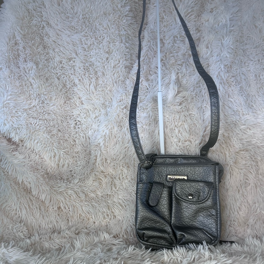 Rosetti gray leather crossbody bag